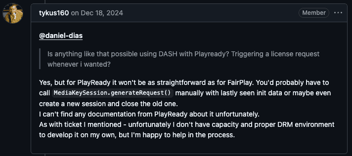 PlayReady no documentation